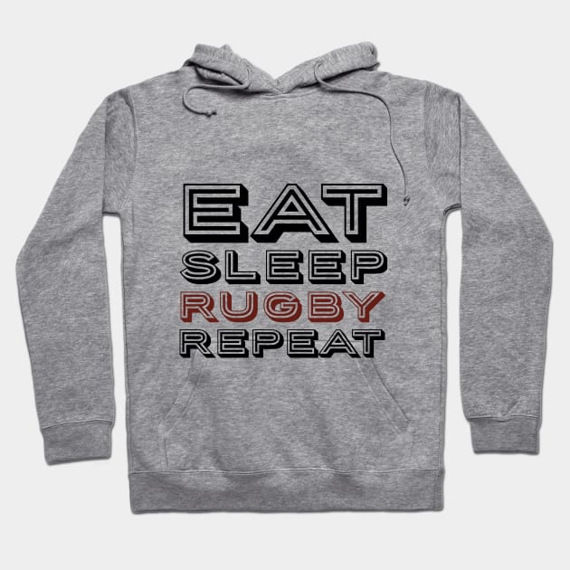 Rugby funny typography Hoodie by MICRO-X